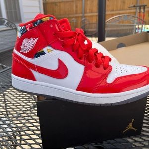 Red and white Jordan 1 “Barcelona” size 9